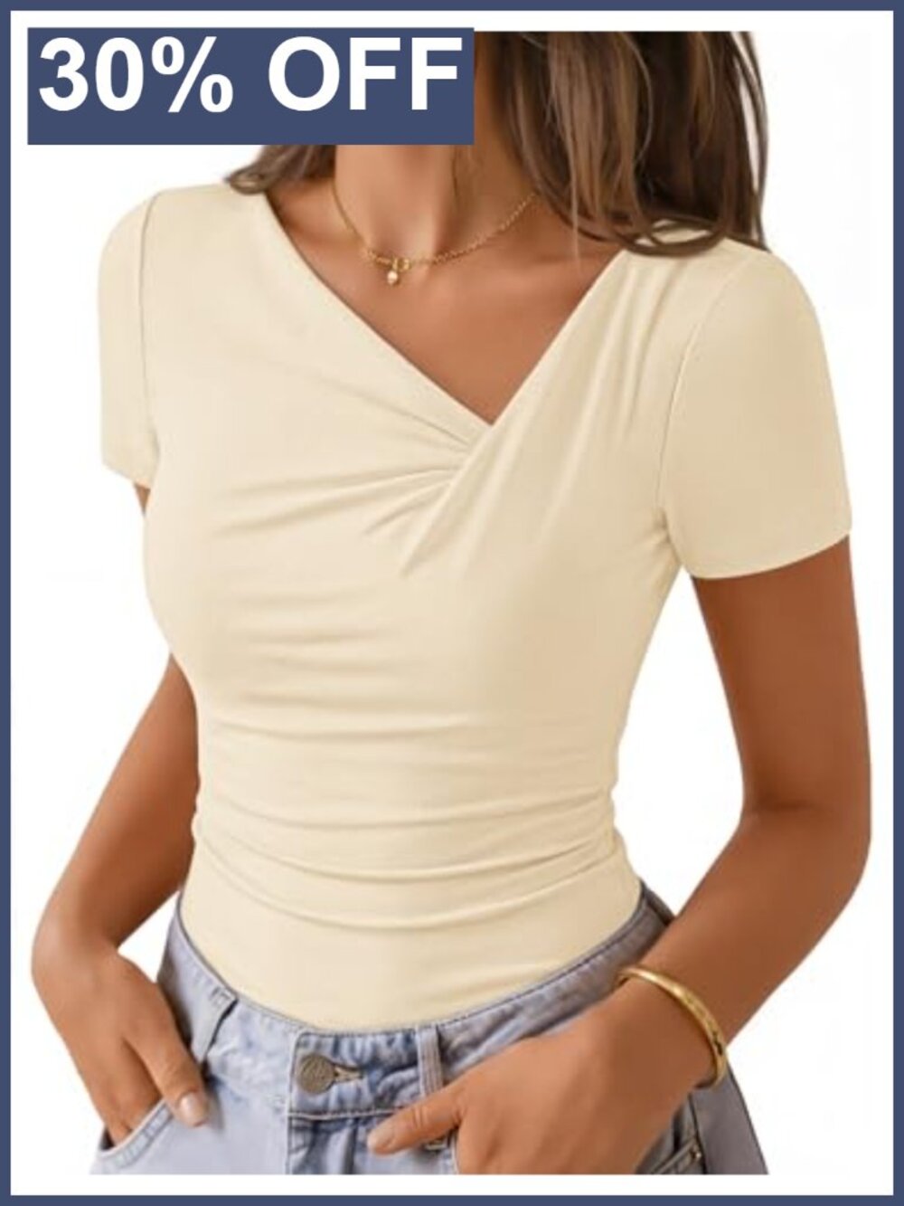 ZESICA Womens Asymmetrical Neck Ruched Slim Fit T-Shirt Summer Work Top